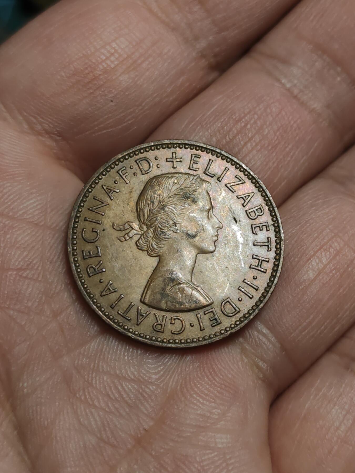 2026年第四十三场(总第二百一十二场）外国好品散币场(免佣金) 英国🇬🇧1962年半便士(伊丽莎白二世青年桂冠第二版)