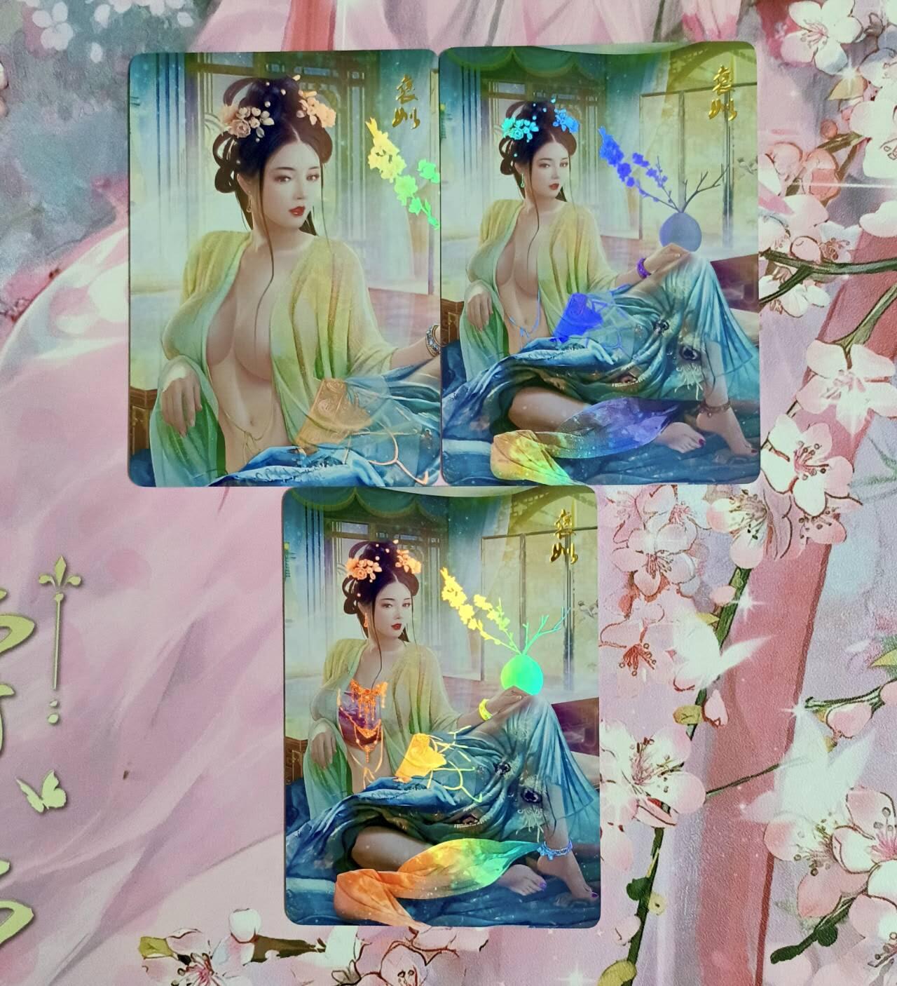 龙虎卡牌-八二场（满200元包邮，无佣金，每周六结拍，欢迎送拍） 金彩3张 燎原焱卡 魅系列 - 褒姒 三渐变