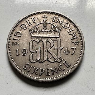 🌹外币初藏🌹🐯2026年第40场   每周二四六晚8️⃣点 世界钱币 - 英国1947年六便士