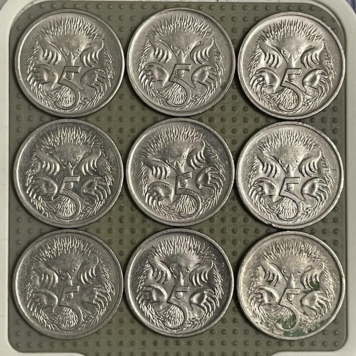 2026年第42场各国散币拍卖（总第192场） 澳大利亚5分9枚