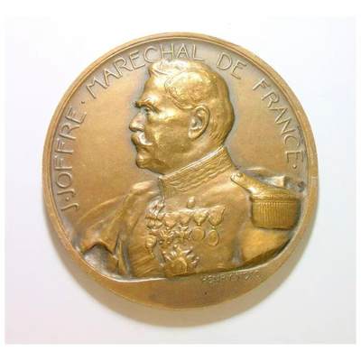 【艺术】法国艺术大章1914年 一战名将霞飞元帅马恩河战役战前演讲 高浮雕精制超大铜章 68MM 138克    - 【艺术】法国艺术大章1914年 一战名将霞飞元帅马恩河战役战前演讲 高浮雕精制超大铜章 68MM 138克   