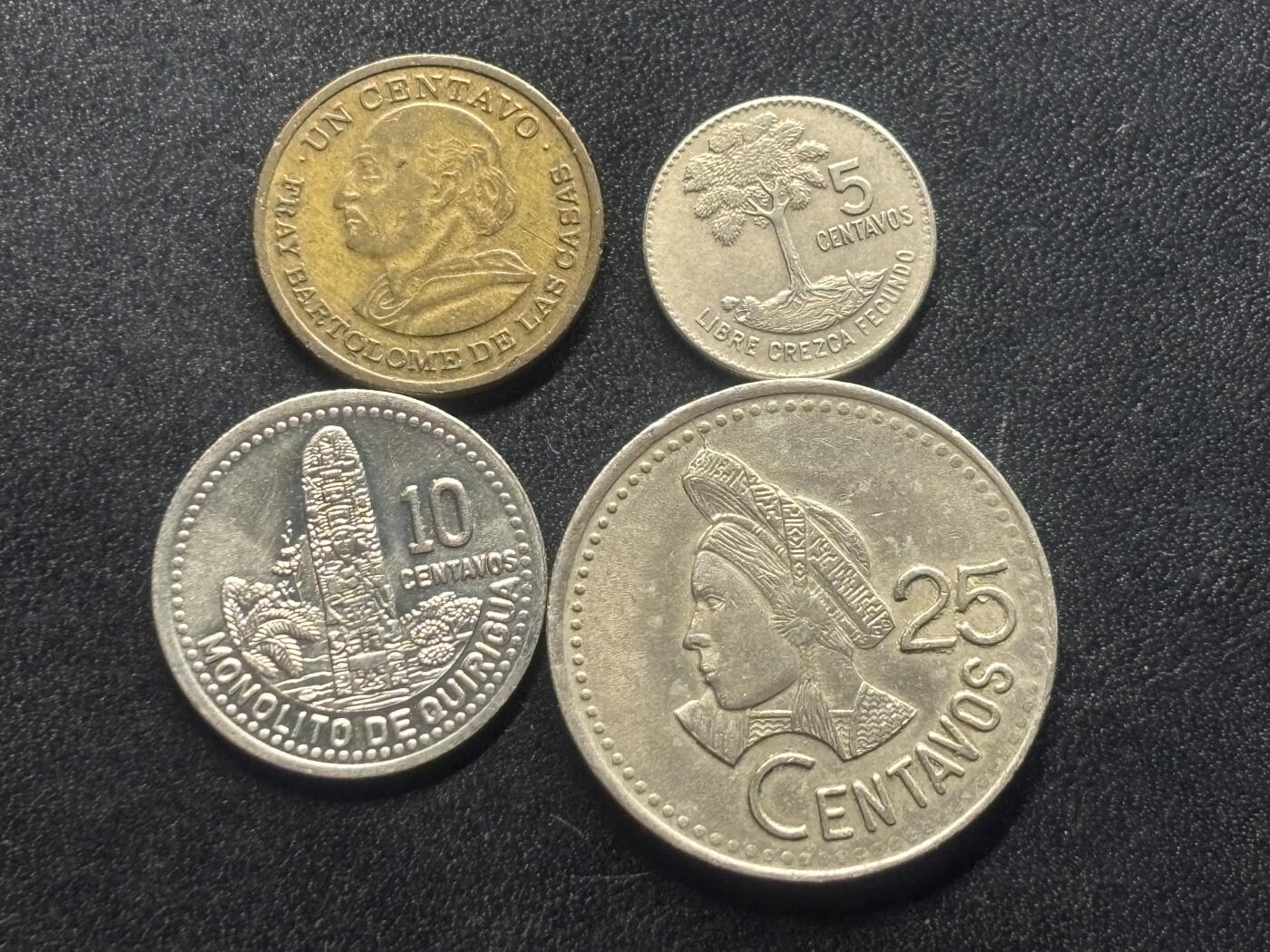 邮泉阁外国硬币限时拍卖第四十五场 （邮票在国外，请付邮费6元） 危地马拉4枚