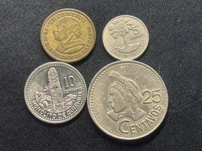 邮泉阁外国硬币限时拍卖第四十五场 （邮票在国外，请付邮费6元） - 危地马拉4枚
