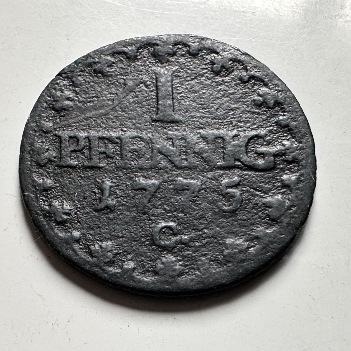 🌹外币初藏🌹🐯2026年第40场   每周二四六晚8️⃣点 世界钱币 德邦1775年1芬尼