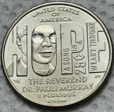 文馨钱币收藏第 299 场，长期接代拍业务 - 2024年美国纪念币杰出女性系列第11枚保利默里牧师D版