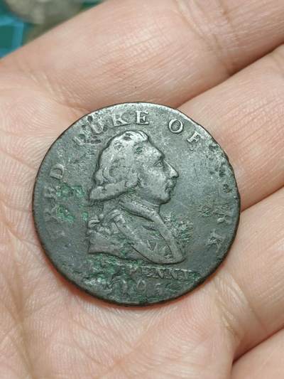 2026年第四十三场(总第二百一十二场）外国好品散币场(免佣金) - 英国🇬🇧1795年1/2便士代币(原米德尔塞克斯郡现伦敦，约克公爵主题代币)