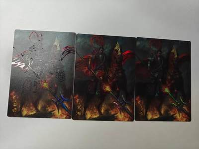 龙虎卡牌-八二场（满200元包邮，无佣金，每周六结拍，欢迎送拍） - 彩雕3张  齐卡文化 张俊龙 - 吕布 三宫