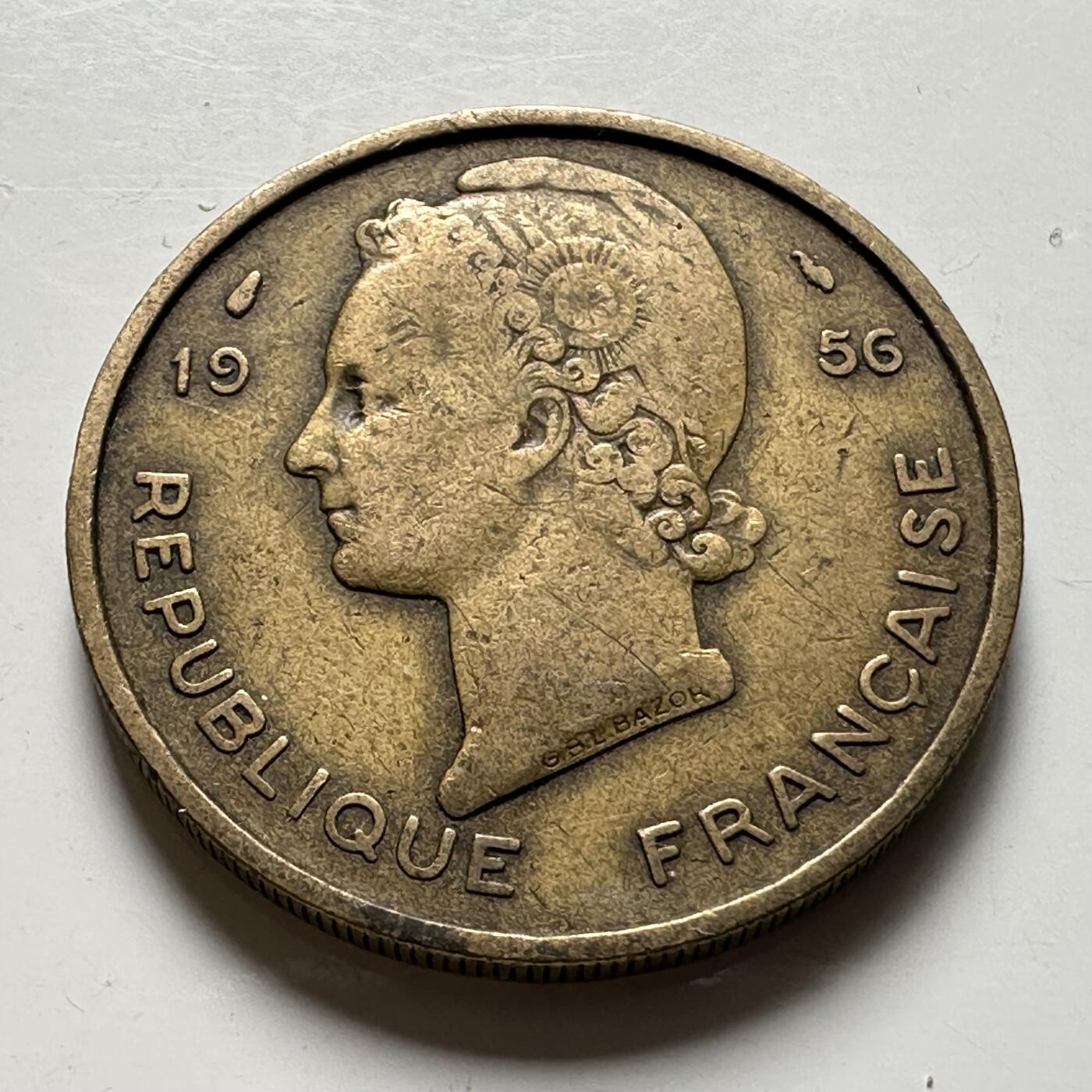 🌹外币初藏🌹🐯2026年第40场   每周二四六晚8️⃣点 世界钱币 法属西非 1956年 25法郎 