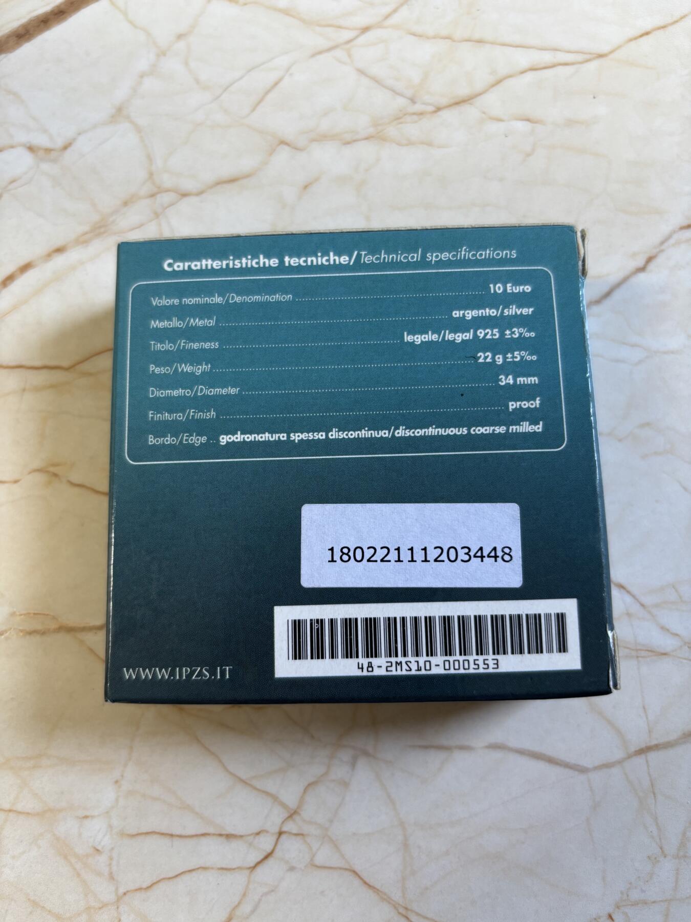 第197期拍卖 意大利2018年欧洲之星巴洛克和洛可可精制纪念银币,925银，22克，发行4500枚