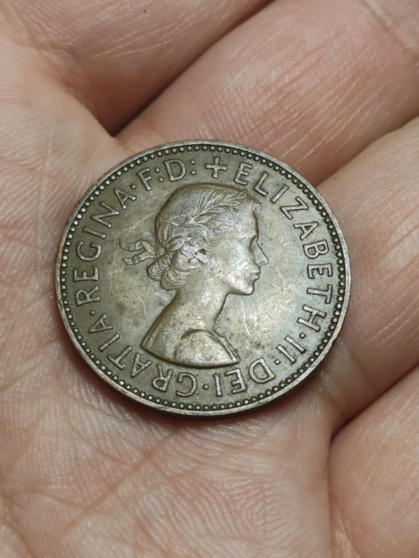 2026年第四十三场(总第二百一十二场）外国好品散币场(免佣金) 英国🇬🇧1958年半便士(伊丽莎白二世青年桂冠第二版)