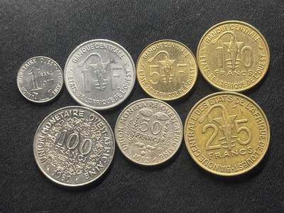 邮泉阁外国硬币限时拍卖第四十五场 （邮票在国外，请付邮费6元） - 西非8枚