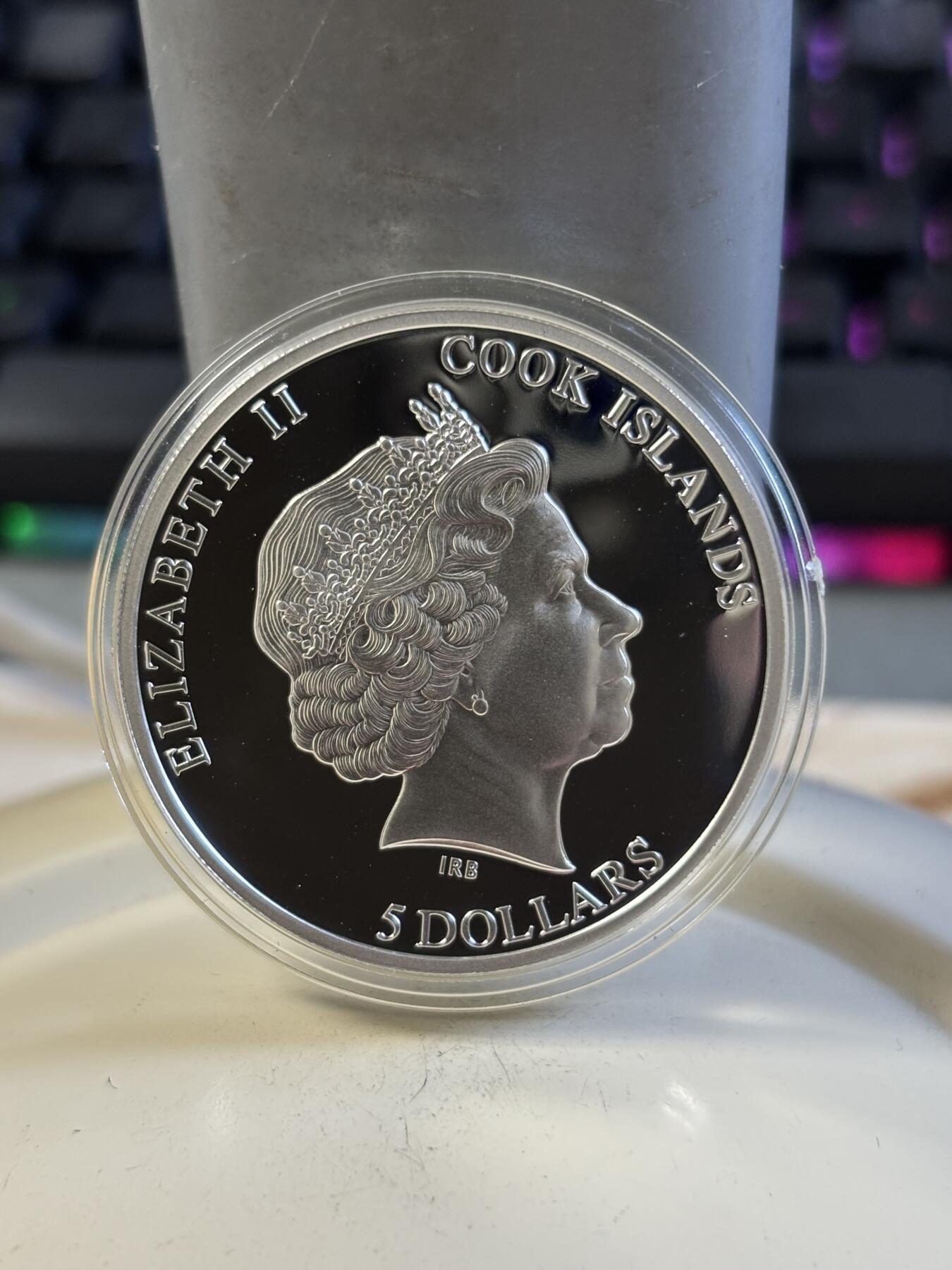 第197期拍卖 库克2012年PGA高尔夫球系列1镶嵌彩色精制纪念银币，925银，20克，发行2500枚