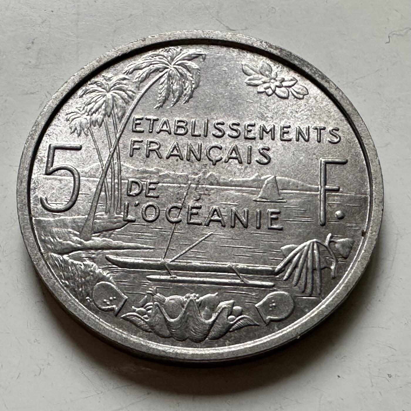 🌹外币初藏🌹🐯2026年第40场   每周二四六晚8️⃣点 世界钱币 法属大洋洲 1952年 5法郎