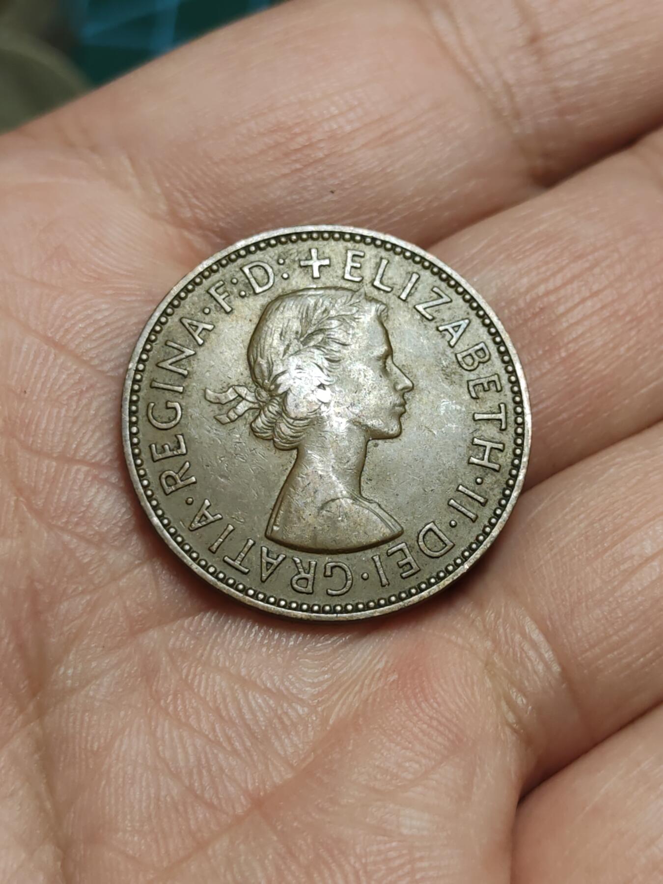 2026年第四十三场(总第二百一十二场）外国好品散币场(免佣金) 英国🇬🇧1955年半便士(伊丽莎白二世青年桂冠第二版)