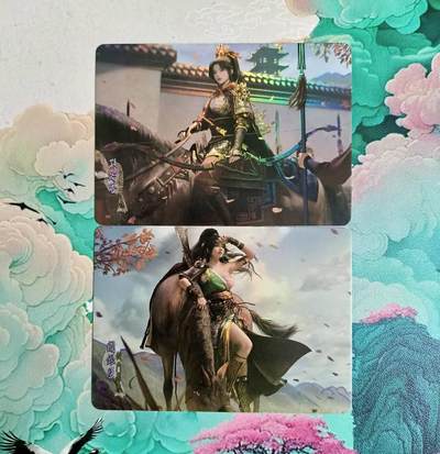 龙虎卡牌-八二场（满200元包邮，无佣金，每周六结拍，欢迎送拍） - 磨砂彩闪2张 鸡腿三国 孙尚香&关银屏