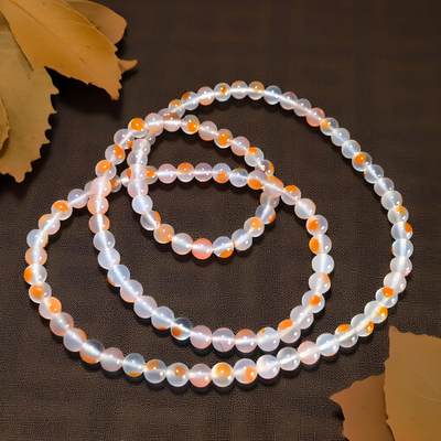 碧月说宝 君子怀瑾·当代和田玉清风专场(八) - 高白底 水草花南红飘花108佛珠