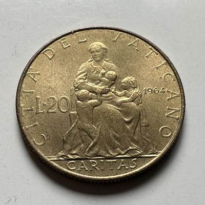 🌹外币初藏🌹🐯2026年第40场   每周二四六晚8️⃣点 世界钱币 - 梵蒂冈1964年20里拉