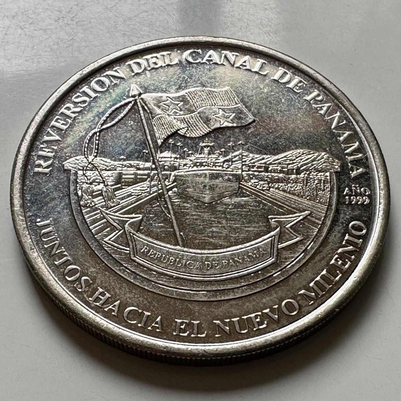 🌹外币初藏🌹🐯2026年第40场   每周二四六晚8️⃣点 世界钱币 巴拿马 1999年 运河回归 1巴波亚 纪念币 克朗型