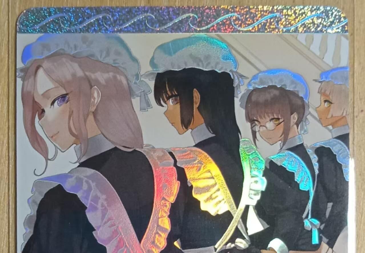 龙虎卡牌-八二场（满200元包邮，无佣金，每周六结拍，欢迎送拍） 彩闪 动漫美女卡牌 黑丝女仆