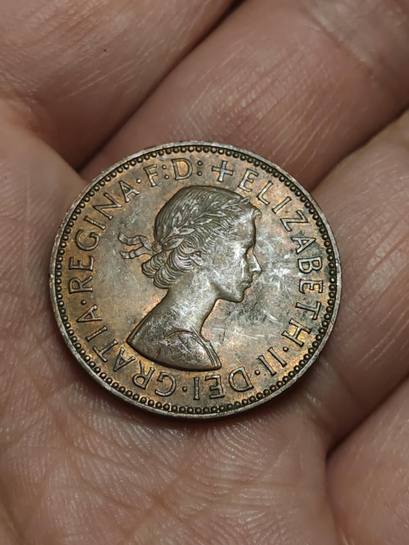 2026年第四十三场(总第二百一十二场）外国好品散币场(免佣金) 英国🇬🇧1962年半便士(伊丽莎白二世青年桂冠第二版)