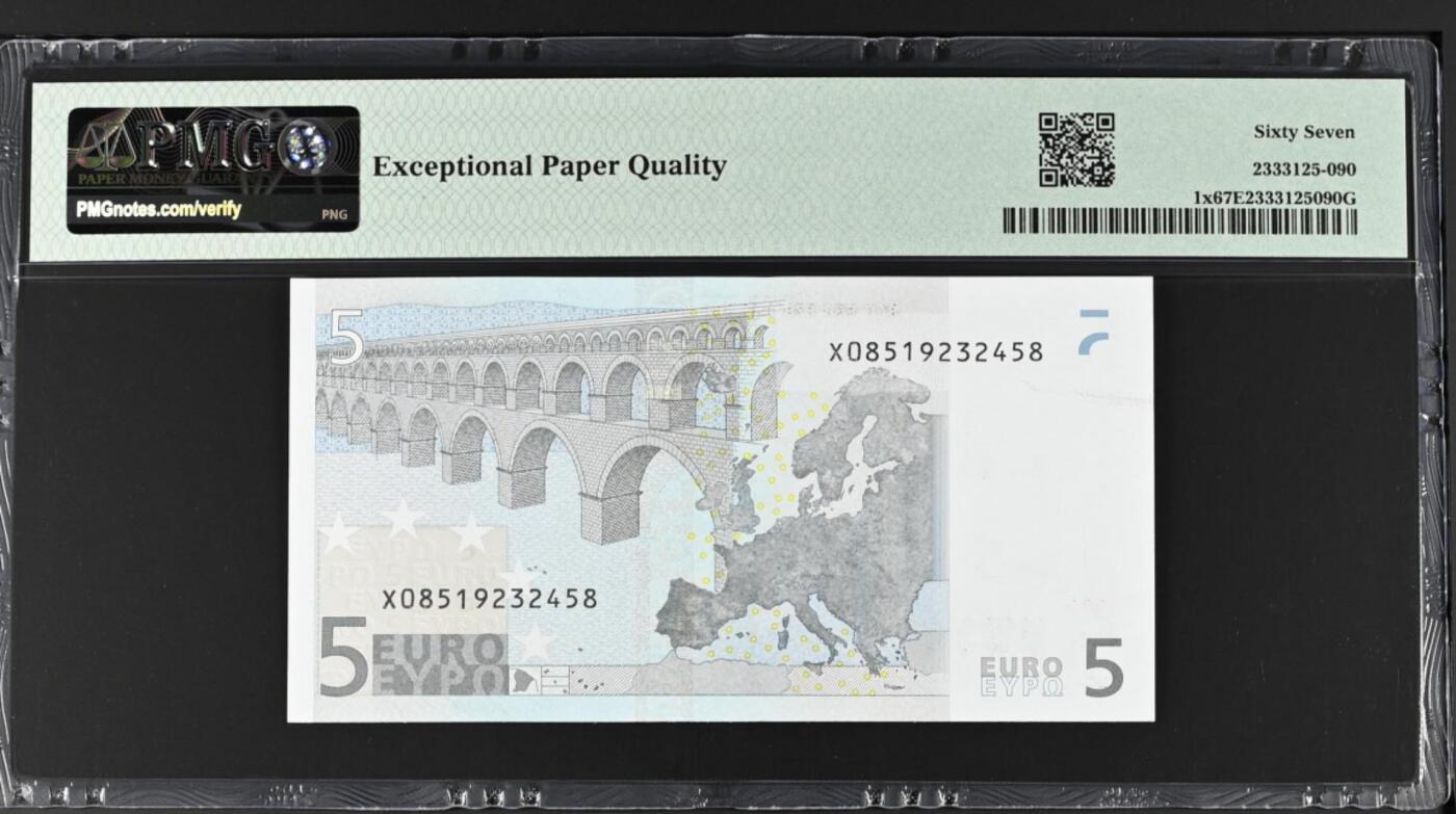 PMG67EPQ 欧盟德国一签5元纸币