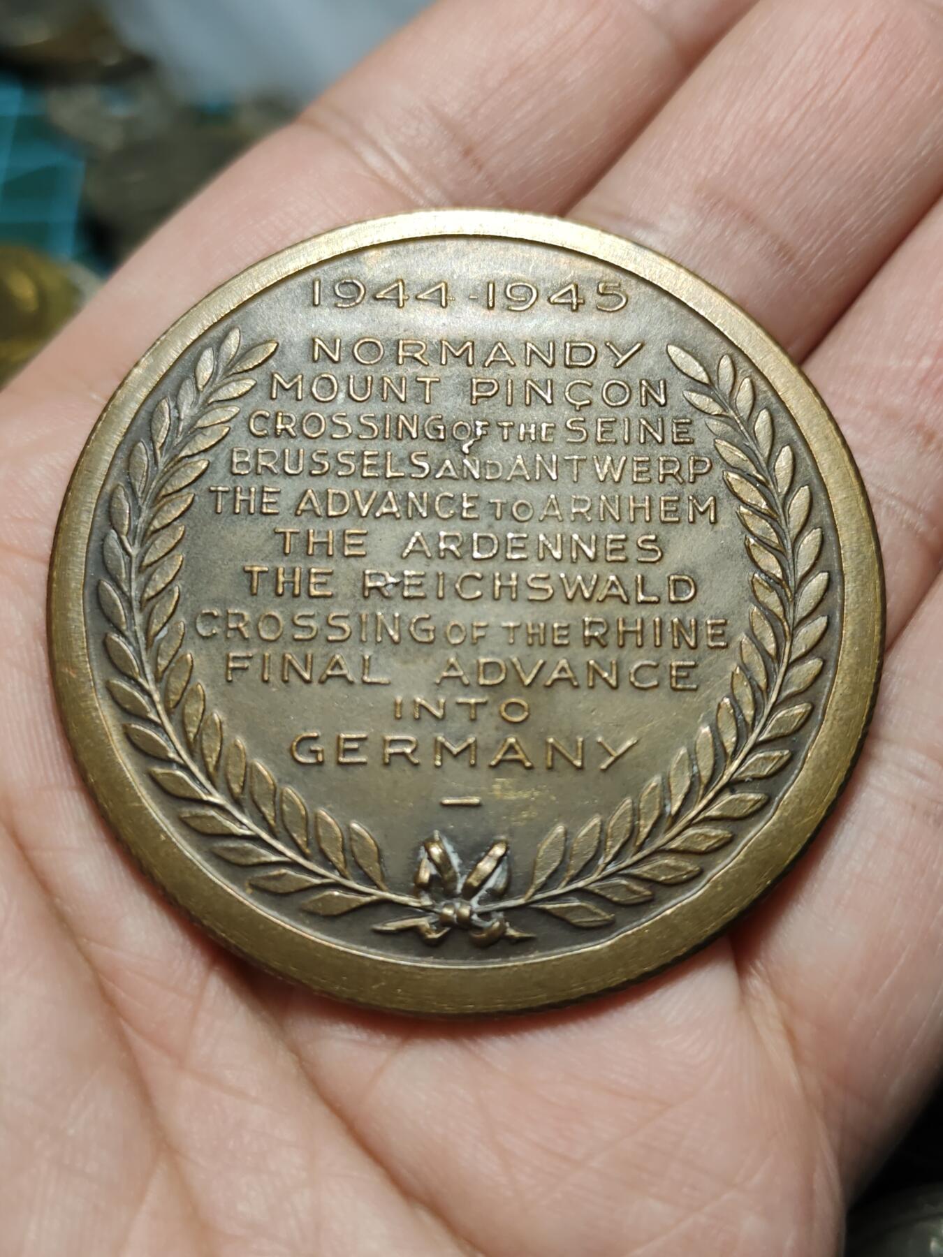 2026年第四十三场(总第二百一十二场）外国好品散币场(免佣金) 1944-1945年二战英国第30军西线作战胜利纪念章，记录了从诺曼底登陆到攻入德国的完整西线战役历程，Numista 稀有度100