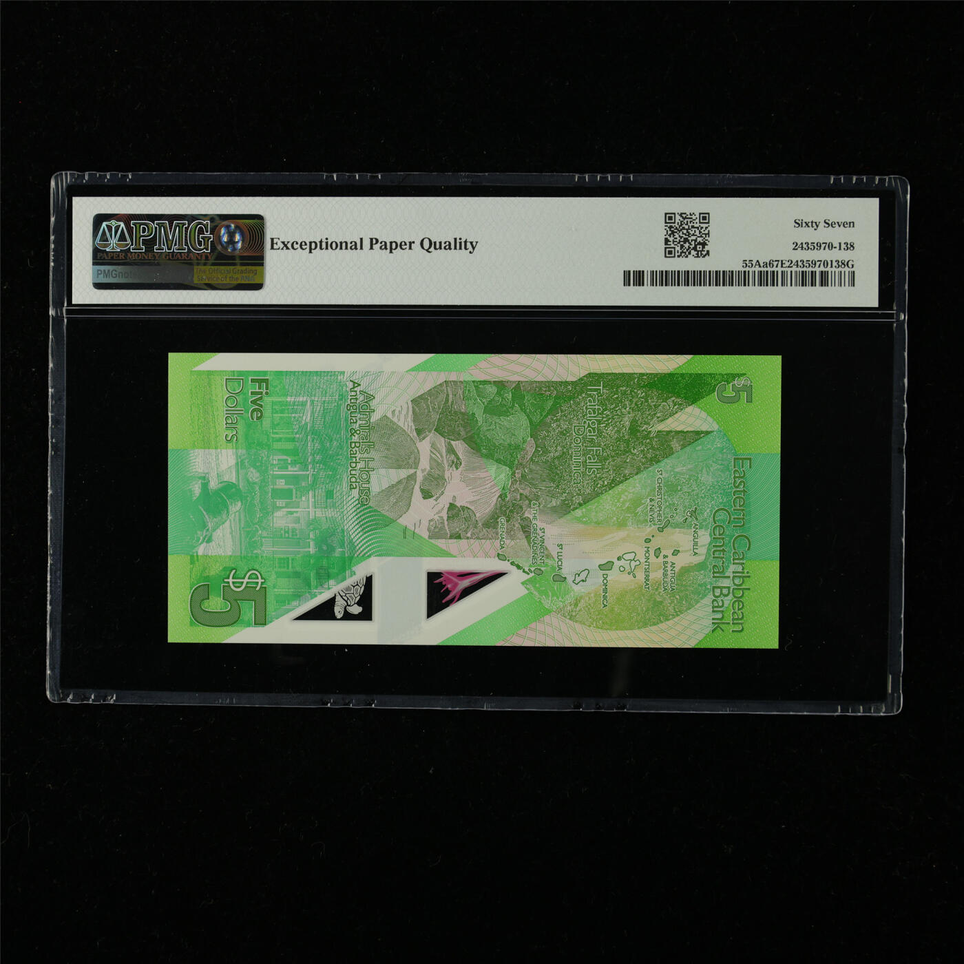 【亘邦集藏】第227期拍卖 2021年 东加勒比海5元 PMG 67EPQ DA899188