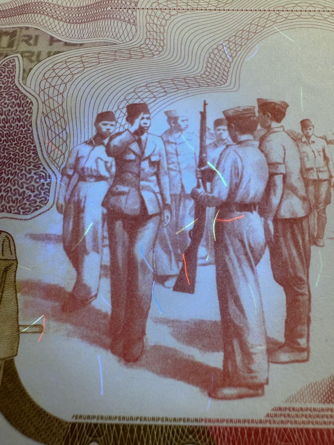 2026第7场（总第234期）：精品外钞、塑料钞、测试钞综合场  印尼Perum Peruri公司 2008年版“印尼民族英雄～苏迪曼”超大尺寸单面凹印测试钞册装UNC