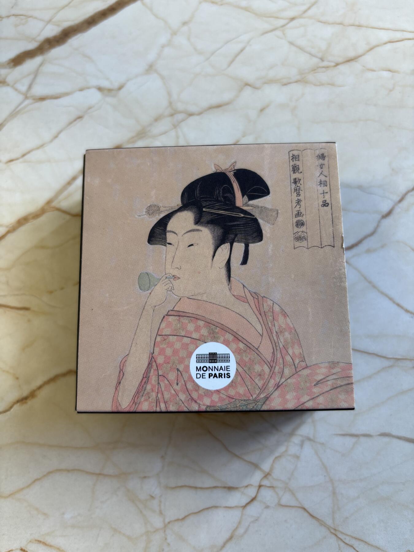 第197期拍卖 法国2023年卢浮宫杰作系列日本艺妓矩形纪念彩银币22.2克，999银，发行3000枚