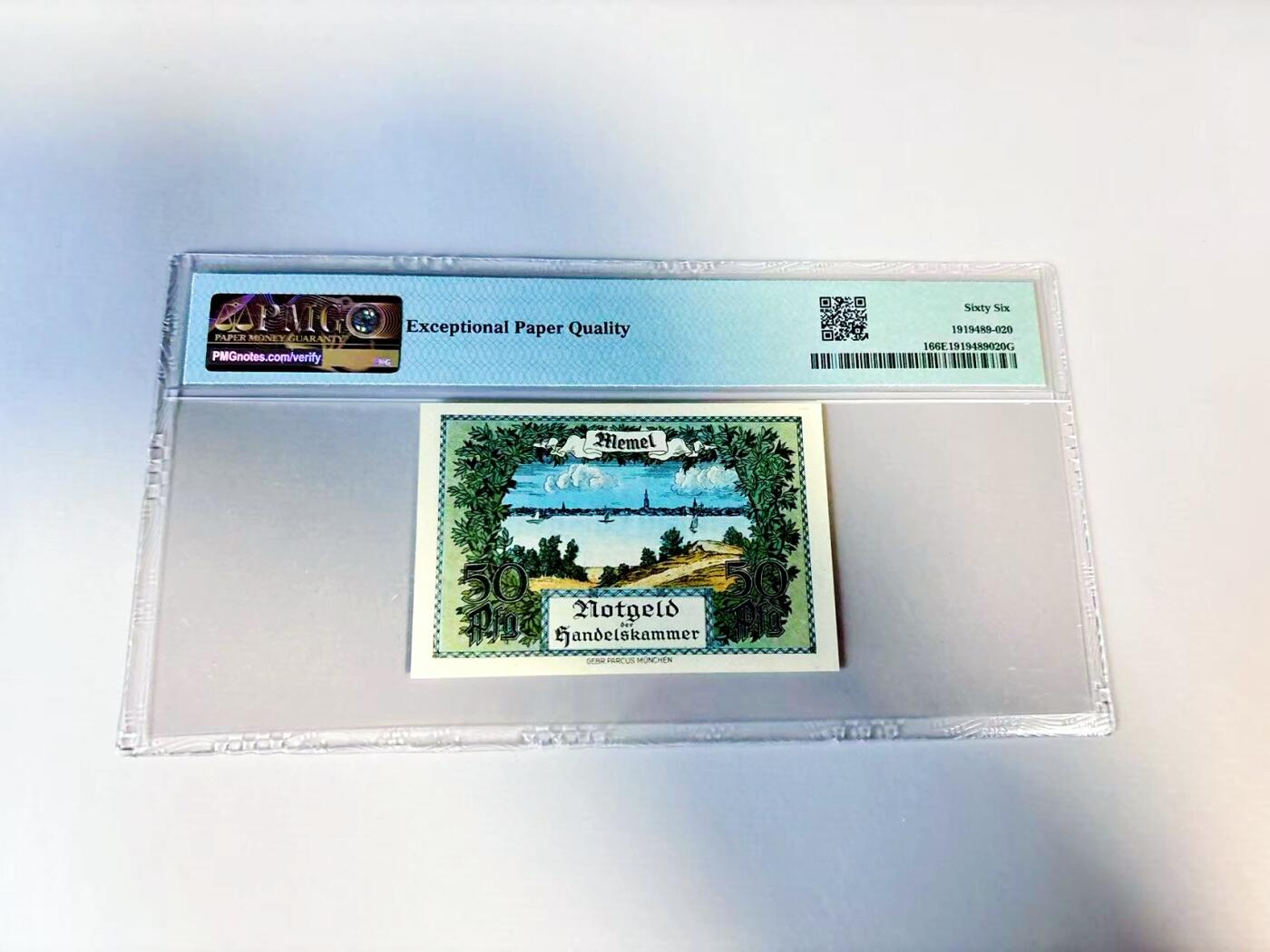 【Blue Auction】世界纸币精拍第807期——18级TOP拍卖/信誉/品质/专业/高效💫 【p1 无47】梅梅尔 1922年1/2马克 PMG66EPQ 