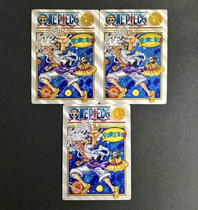 龙虎卡牌-八二场（满200元包邮，无佣金，每周六结拍，欢迎送拍） - 粗闪3张 奇点 海贼王路飞 三宫