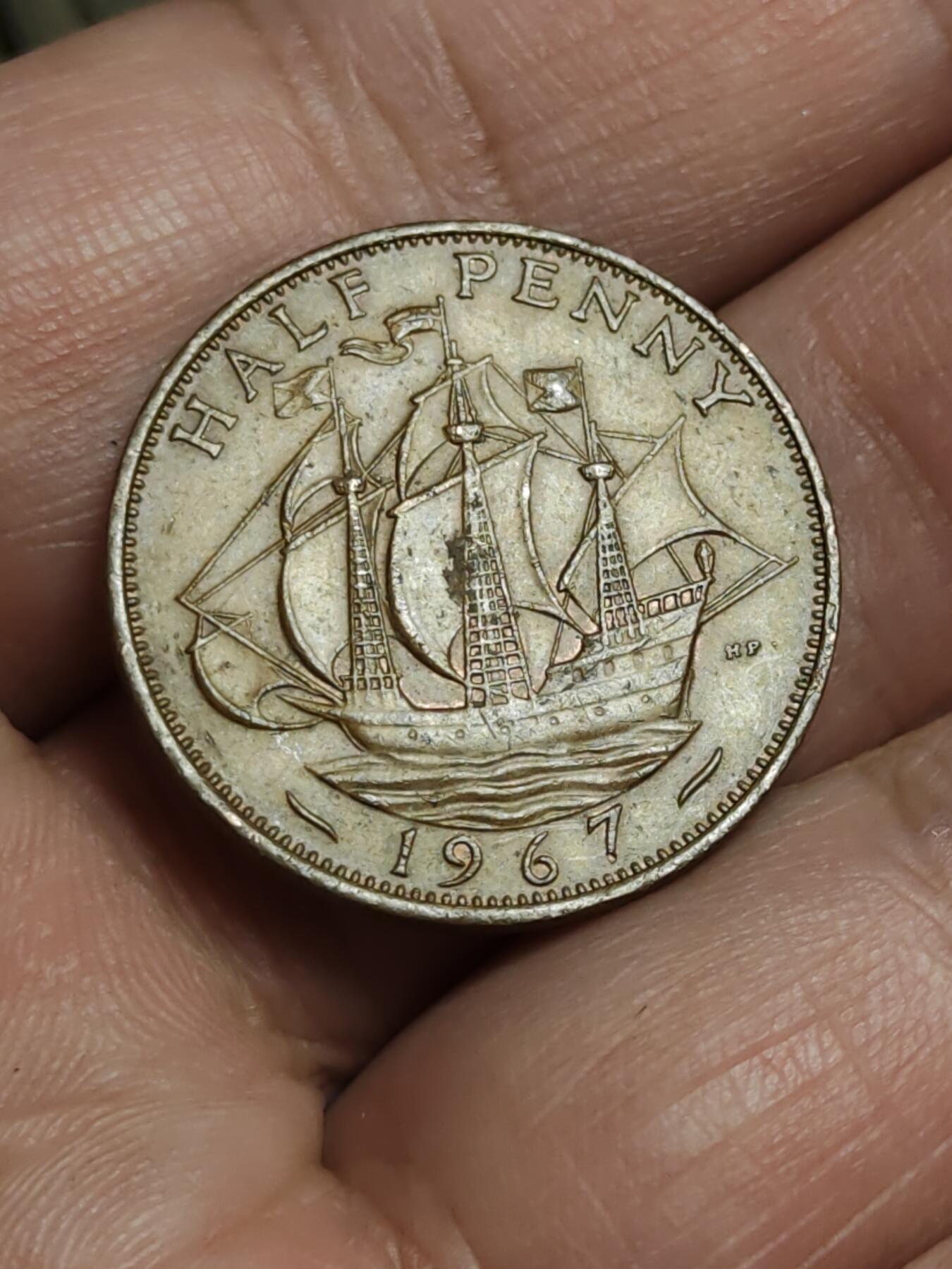 2026年第四十三场(总第二百一十二场）外国好品散币场(免佣金) 英国🇬🇧1967年半便士(伊丽莎白二世青年桂冠第二版，普制币关门年)