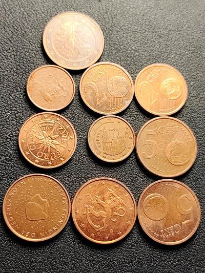 泉币菌-第223场-拍品多 请提前出价(工作原因  发货比较迟缓 已在拍卖规则里面说明 望理解) - 10枚一组 欧分币 混合面值、国家、年份