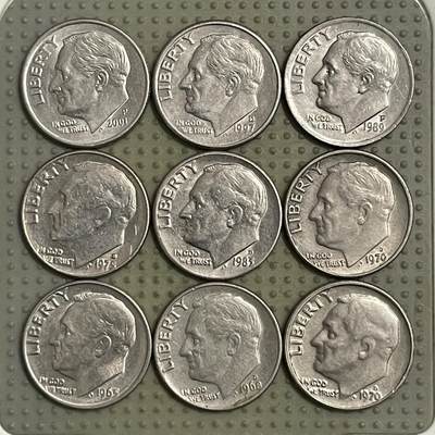 2026年第42场各国散币拍卖（总第192场） - 美国10美分9枚