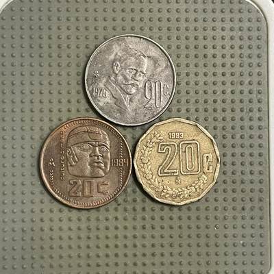 2026年第42场各国散币拍卖（总第192场） - 墨西哥20分3枚