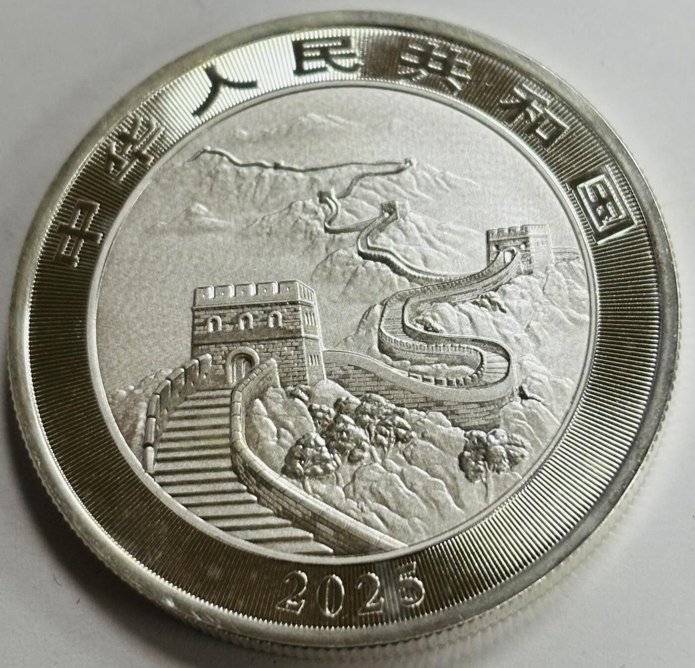 文馨钱币收藏第 299 场，长期接代拍业务 全新 2025 年中华人民共和国 中国龙 10 元银币 31.104 克 999 银