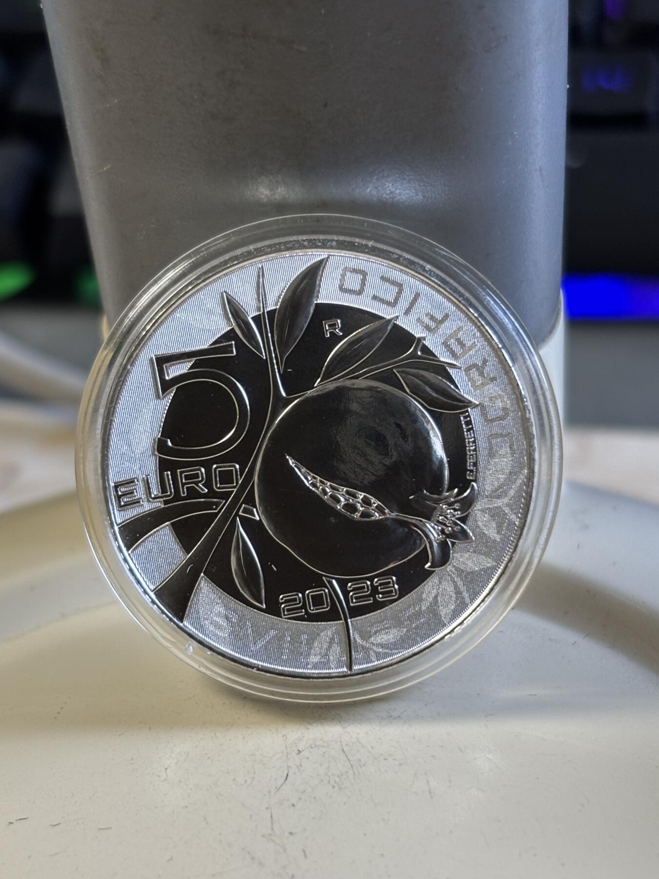 第197期拍卖 意大利2023年人口发展5欧纪念银币，925银，18克，发行4000枚