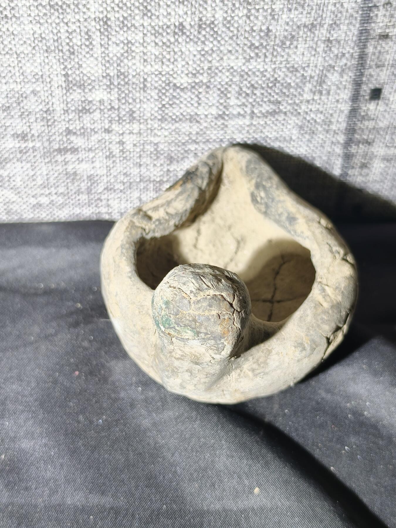 125期新疆红钱粟特钱币丝路钱币专场 新疆清代传世陶油灯