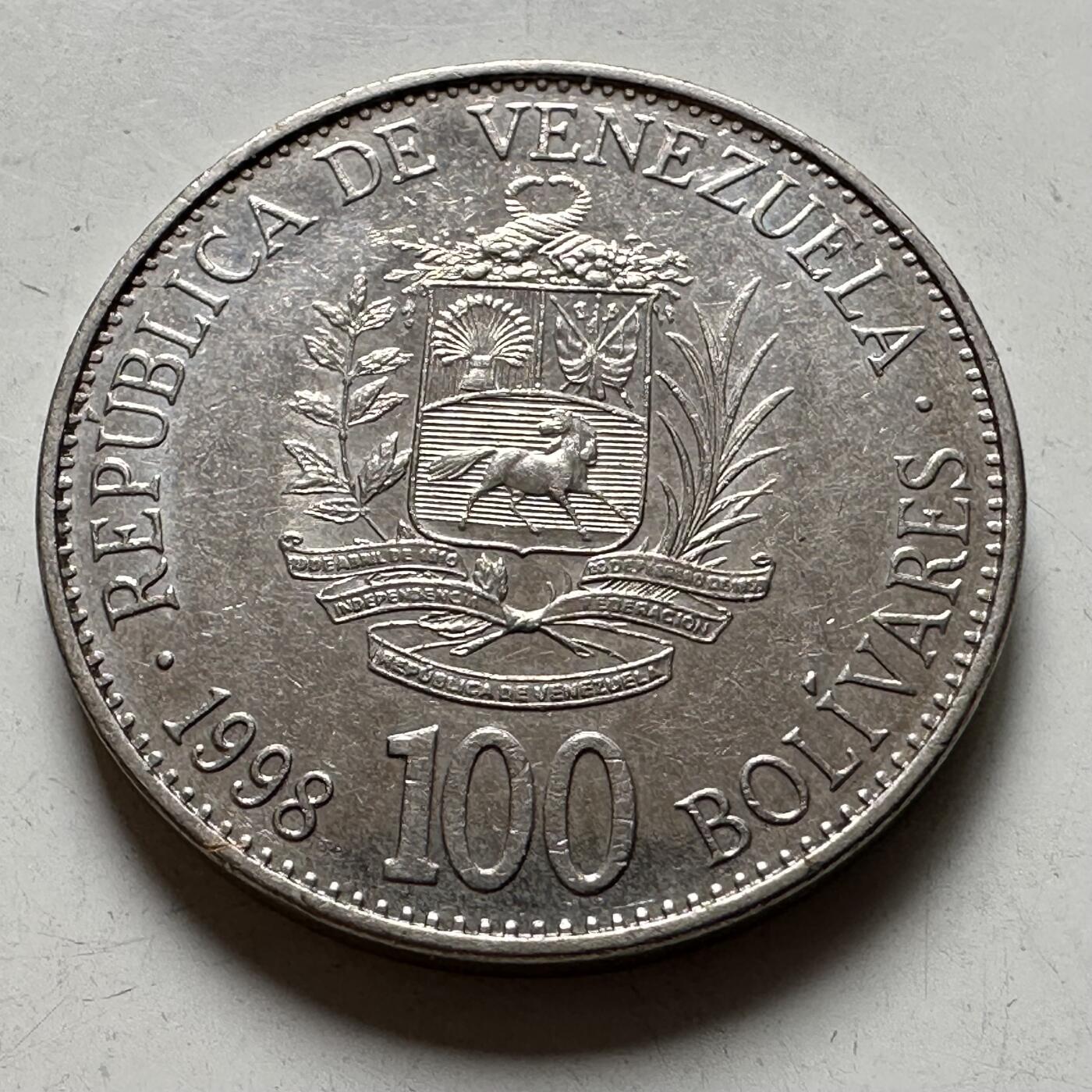 🌹外币初藏🌹🐯2026年第40场   每周二四六晚8️⃣点 世界钱币 委内瑞拉1998年100玻利瓦尔 