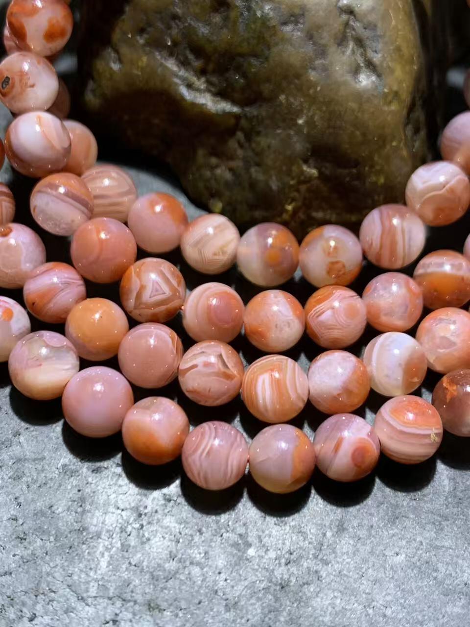 精美红白川料南红玛瑙多圈手串一条