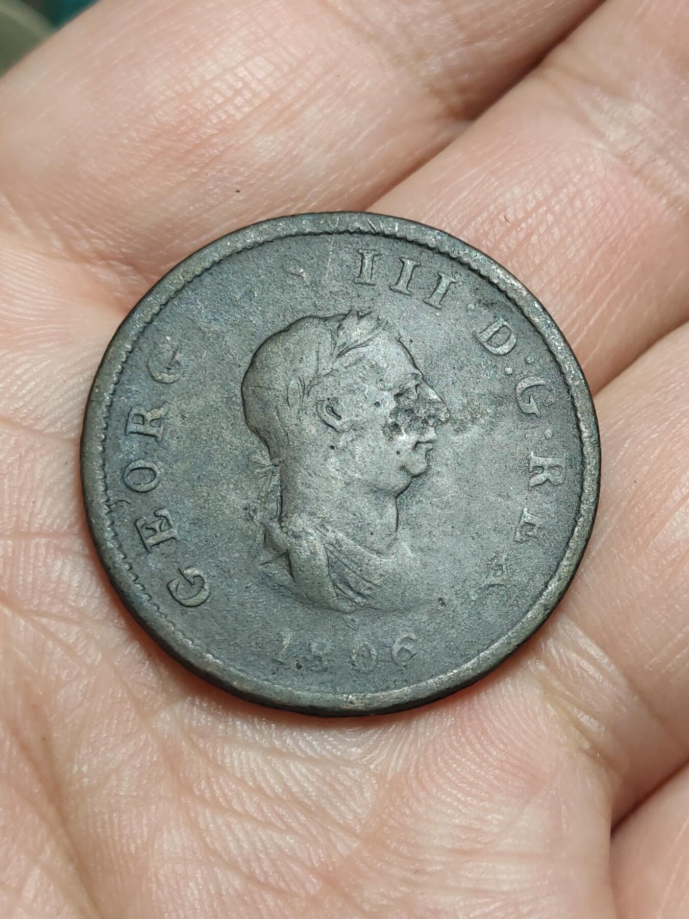 2026年第四十三场(总第二百一十二场）外国好品散币场(免佣金) 英国🇬🇧1806年半便士(乔治三世第三版，首发年仅发行2年)