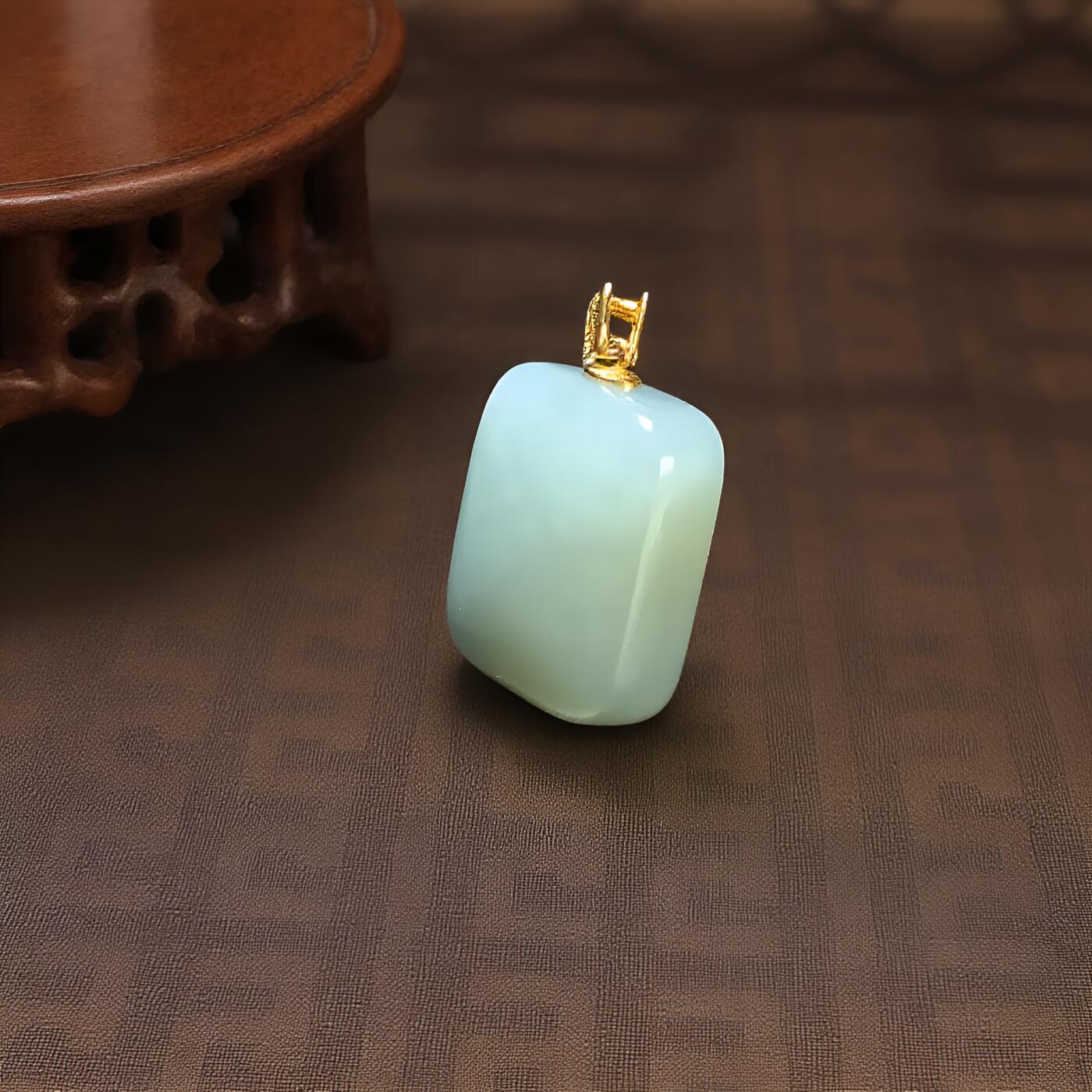 碧月说宝 君子怀瑾·当代和田玉清风专场(八) 和田玉18K金且末蓝平安牌