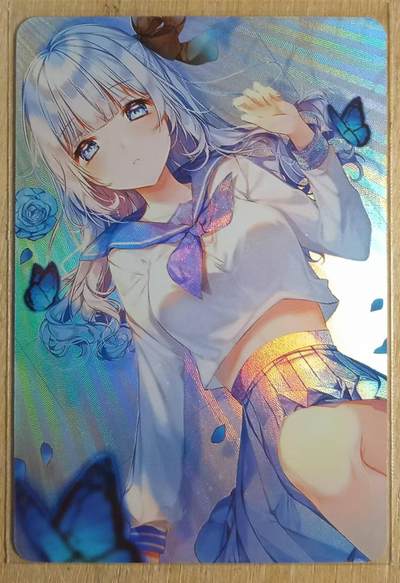 龙虎卡牌-八二场（满200元包邮，无佣金，每周六结拍，欢迎送拍） - 折光彩闪 动漫美女卡牌 清纯学生妹妹