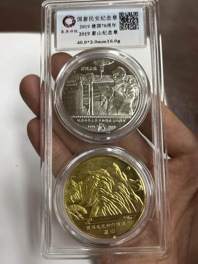 文馨钱币收藏第 299 场，长期接代拍业务 - 国泰民国纪念章一套 2 枚