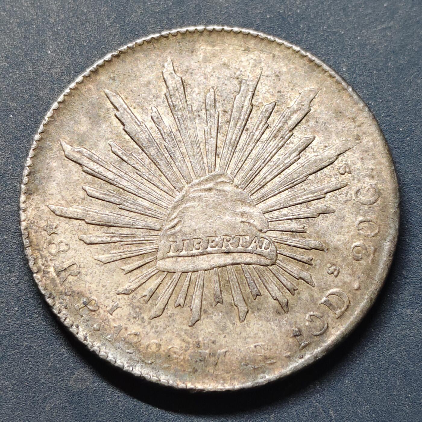 【全场包邮】纯粹捡漏拍519场 墨西哥1892年8瑞尔花边鹰洋银币-圣路易斯波托西州（PI）厂【28.9毫米27.07克90.3%】-D