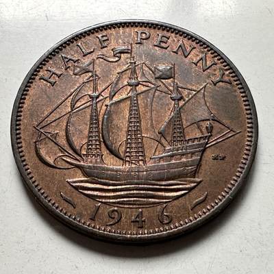 🌹外币初藏🌹🐯2026年第40场   每周二四六晚8️⃣点 世界钱币 - 英国1946年 半便士