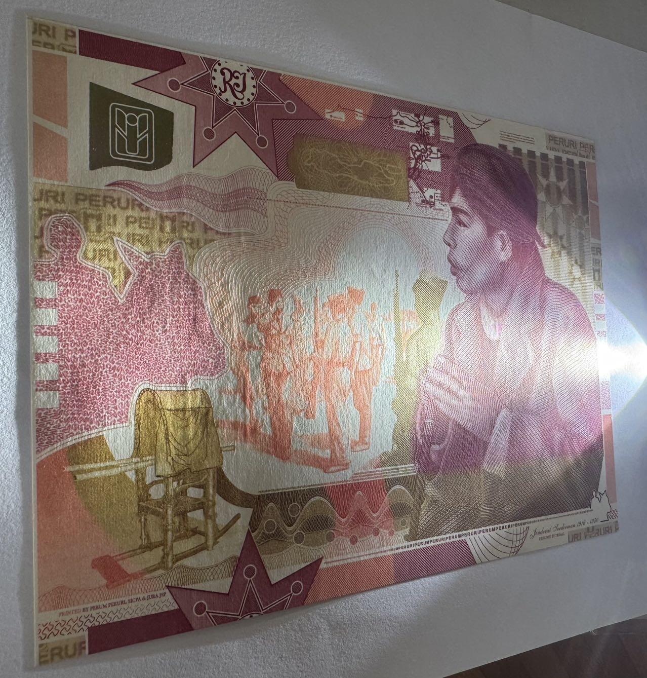 2026第7场（总第234期）：精品外钞、塑料钞、测试钞综合场  印尼Perum Peruri公司 2008年版“印尼民族英雄～苏迪曼”超大尺寸单面凹印测试钞册装UNC