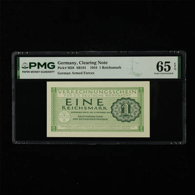 【亘邦集藏】第226期拍卖 - 1944年 德国1马克 PMG 65EPQ 2400731-052