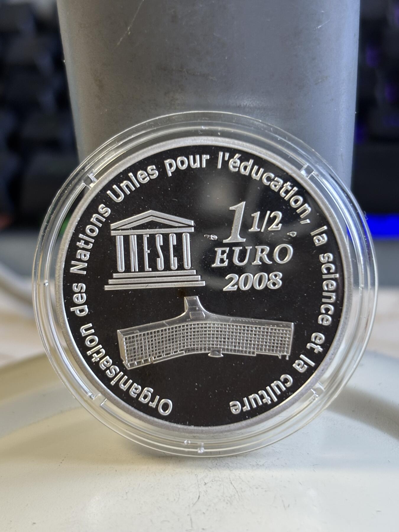 第197期拍卖 法国2008年世界文化遗产美国大峡谷国家公园精制纪念银币，900银，发行5000枚，22.2克，有氧化