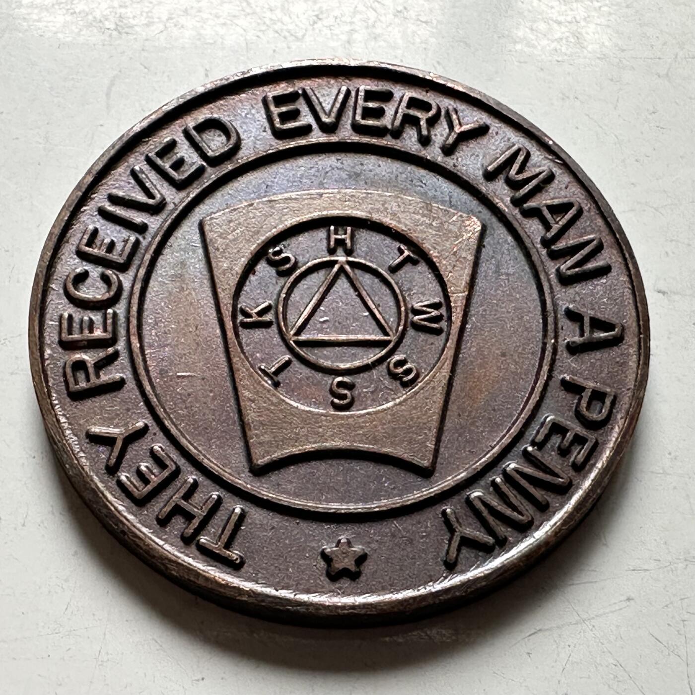 🌹外币初藏🌹🐯2026年第40场   每周二四六晚8️⃣点 世界钱币 英国共济会 20世纪初一便士代用币 28.8毫米